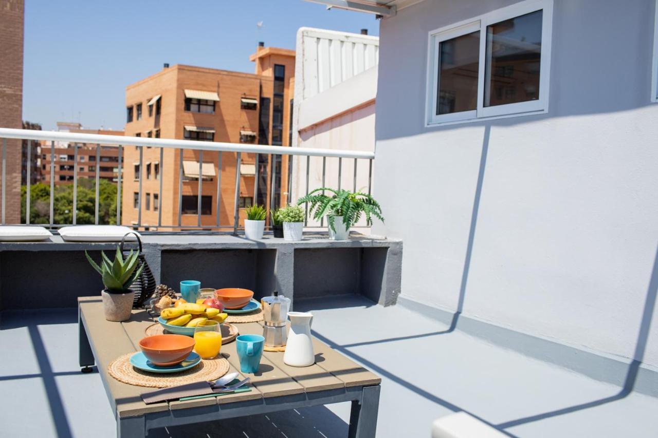 Florit Flats - Cabanyal 3 Bedroom Wifi Ac Terrace Penthouse Appartement *